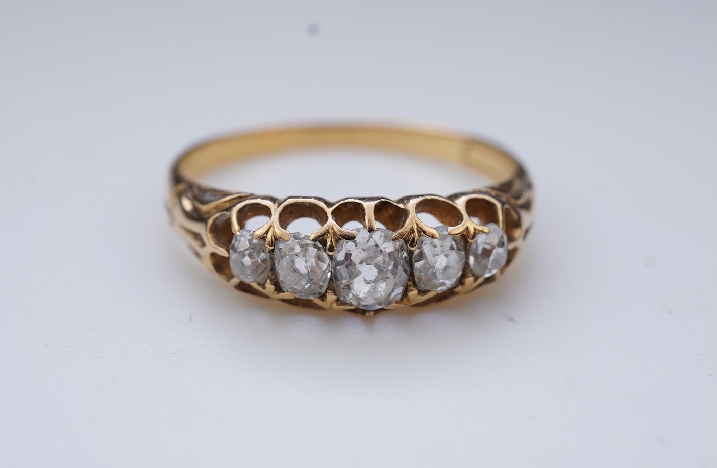 A five-stone diamond ring, late 19th century